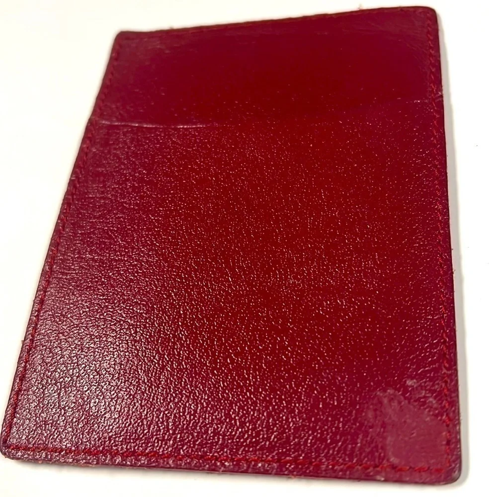 Rolex Burgundy Slim Leather Credit Card Holder